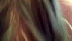 Blue-haired girl gives me a long, intense blowjob