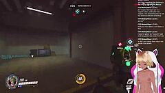 Vtuber Lewdneko plays Overwatch and gets spanked in part 2