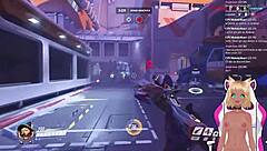 Vtuber Lewdneko plays Overwatch and gets spanked in part 2