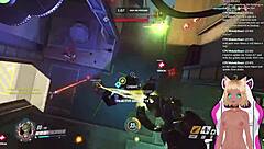 Vtuber Lewdneko plays Overwatch and gets spanked in part 2