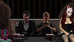 공공 야외에서 하이힐로 지배 페티시 게임