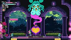 Flip Witch Pixel-peli: hirviökyrvän tissipano ja naamalle laukeaminen.