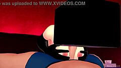 Hot girlfriend in fishnets and mask ready to fuck before bed