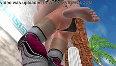 oh man this 3d animated sex video has a lesbian girl fucking another girl in her pussy and ass against the wall with some hot anal action