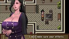 Receiving a Double Spanish from Two Busty Babes in Hentai Game