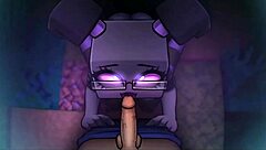 Teen witch in cute outfit tests potion for giant cock growth in Hornycraft hentai parody.