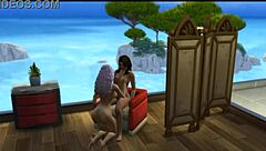 Hey, check out Seraphina getting wild with the neighbor in Sims 4!