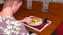 Helping the hot redhead president in 3D cartoon game Being a Dik 06