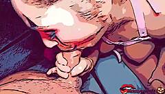 Yo, that intense Halloween fuck with hot clown Miriam Prado in hentai animation is wild!