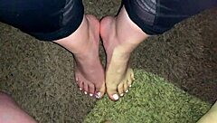 hot amateur latina gets a wild cumshot on her feet. pov footjob leaves her dripping with jizz.