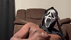 He’s alone, stroking that monster cock in a homemade clip. What’s your favorite scary movie to watch?