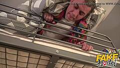 Man, this cute teen in pigtails got slammed hard by older hostel owner at Fake Hostel!