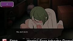 Playing erotic hentai game with anime characters