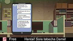 Playing erotic hentai game with anime characters