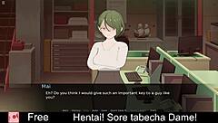 Playing erotic hentai game with anime characters