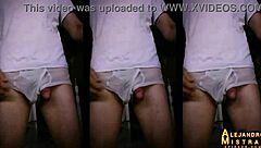 Alejandro Mistral's Gay Erection In White Underwear