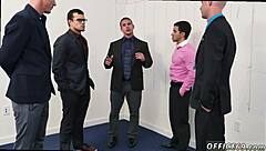 Hardcore gay action with a tough manager! Can anyone satisfy this stud?