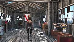 Fallout 4 character gets flirty in sexy home scene