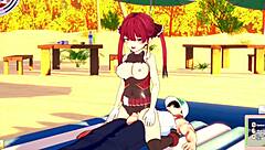 i love houshou marine's beach fuck, it's so hott