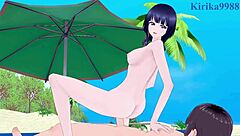 kanon shibuya and karin asaka have intense creampie sex in love live hentai.