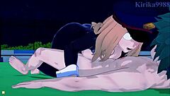 Camie Utsushimi, Itsuka Kendo, and Izuku Midoriya in wild My Hero Academia hentai creampie