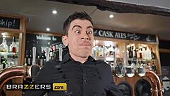 zoe grey squirts hard at the bar. bartenders ditch drinks for a wild pussy fuck.