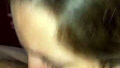 Fat slut blonde gives sloppy deep mouth and ass to friend