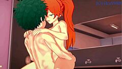 Camie Utsushimi, Itsuka Kendo, and Izuku Midoriya in wild My Hero Academia hentai creampie