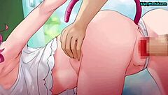 Nyan Girl Enjoys Hentai Scene with Playful Teasing.