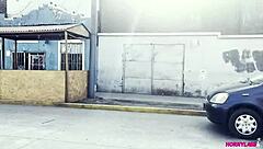 Peruvian latina handles taxi fare in a unique way after shopping