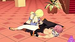 フェアリーテイルヘンタイ無修正でルーシィとナツの激フェラ手コキ射精