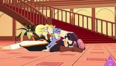 Lucy Natsu da mamada y paja intensa hasta corrida en hentai Fairy Tail sin censura