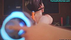 I, Bridgitte, put Tracer in the machine