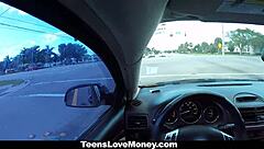 teenslovemoney ada quickie in car for fundraising cash