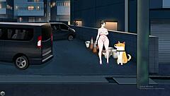 ميلف وقحة معرضة تظهر تيته الكبيرة وردفها. عرضها الجريء بالأنمي يجذب كل العيون.