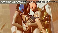 Big ass dives into action with a massive cock in hentai