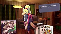 Dos tías jugando strip poker furry, ¡qué vicio! 😄🃏