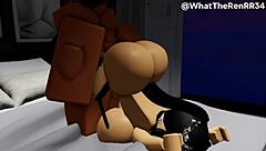 Romantic sex with cutie in roblox rp turns surprisingly rough