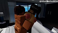 Romantic sex with cutie in roblox rp turns surprisingly rough