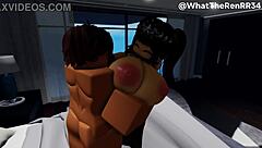 Romantic sex with cutie in roblox rp turns surprisingly rough