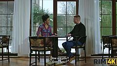 rim4k teases with brunette goddess rimjob release