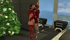 Christmas Morning Fuck Session Turns Wild! So Hot!