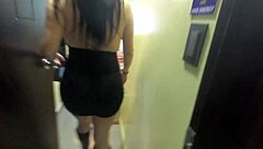 The milf came home from the disco with cum in her ass and made her stepson clean it