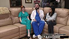 damn, freshman Ditria Rose gets forced Hitachi orgasm in latex!