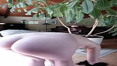 The fit girl says, 'Look at my round ass in these panties'