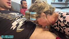 Just chilling as my buddies DOUBLE TEAM my grandma’s ass in wild action. Blonde milf rides hard in interracial frenzy.