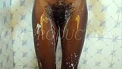 Skinny teen slut got slammed hard in shower doggy style