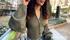 Curly Slutty Girl from Tinder Lets Me Play with Her Big Ass and Tight Belly