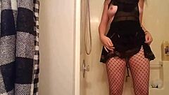 Goth girl indulges in drinking pee.