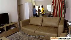 Pure african amateur model brings boyfriend to sex audition